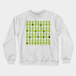 Small green men from Mars . Extraterrestrials In bathing suites. Crewneck Sweatshirt